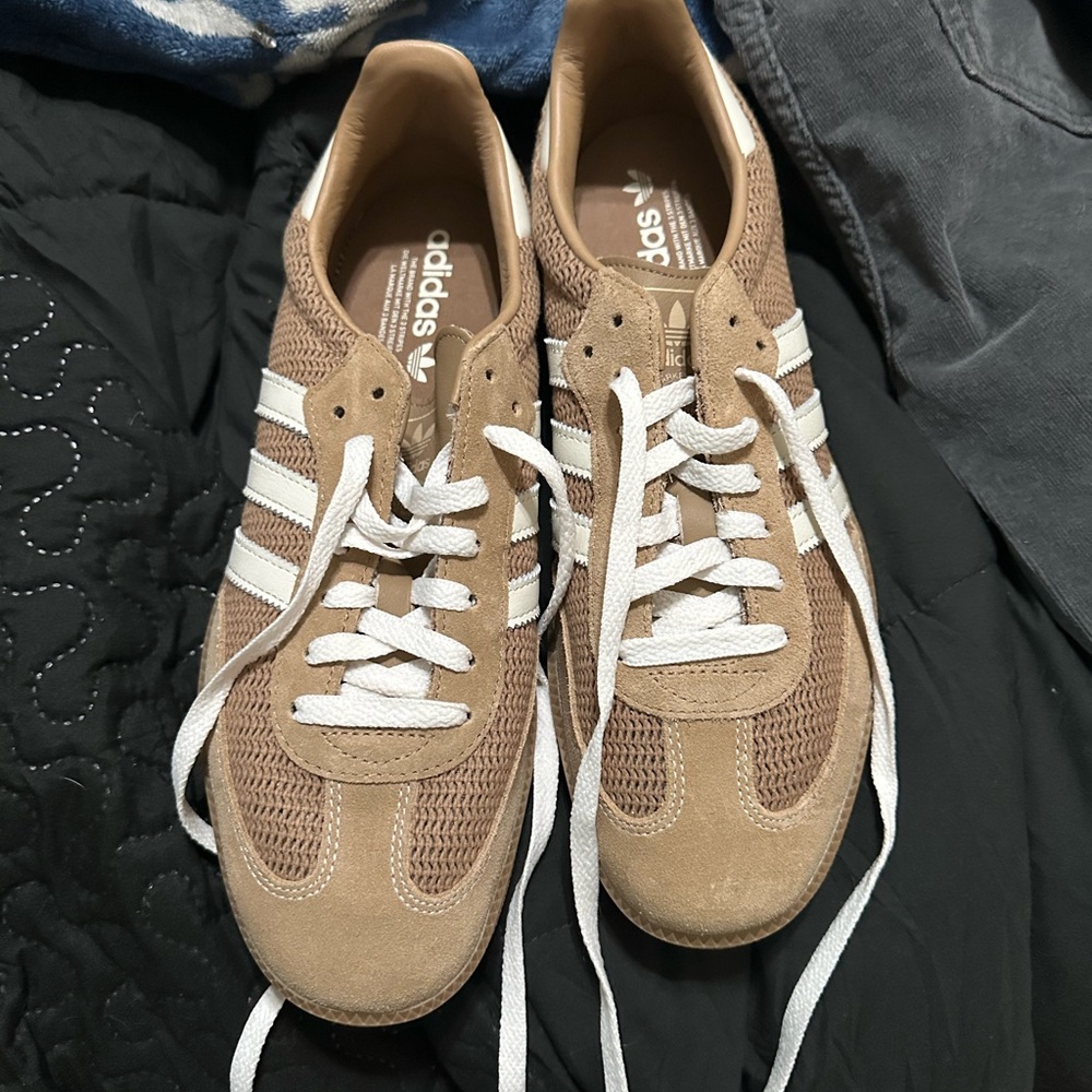 Adidas Men's Brown and White Sneakers